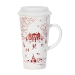Country Estate Winter Frolic Travel Mug with Silicone Lid   Measurements: 3.5\W x 6.25\H x 3.5\L

Made in: Portugal
Made of: Ceramic
Volume: 18.0 Oz.

Dishwasher, Oven, Microwave, and Freezer Safe. Avoid cleaners that may contain citrus. Our Portuguese stoneware ceramics echo the same artisanal production as Juliska glassware. We have developed a variety of exquisite transparent, opaque, and metallic glazes on a tough Portuguese stoneware body. All are lead free and each has the same tough durability to handle the most demanding everyday use. 